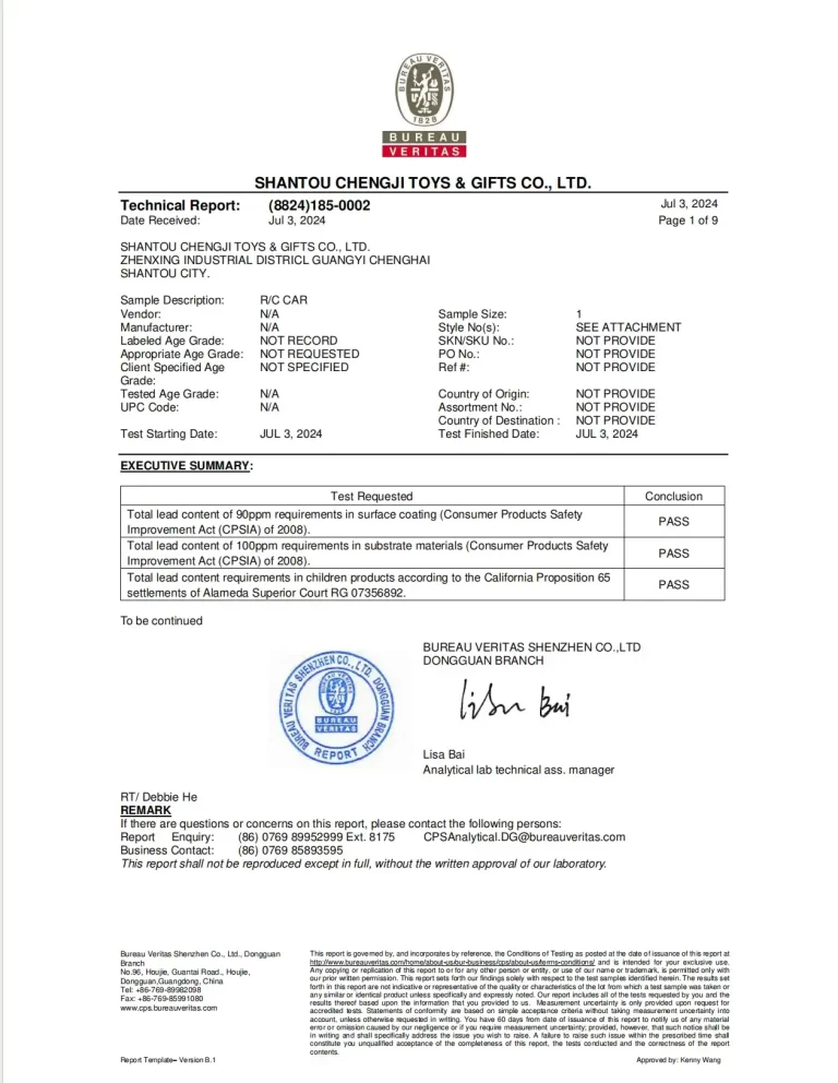 HR4040 Toy Safety Certification for the USA
