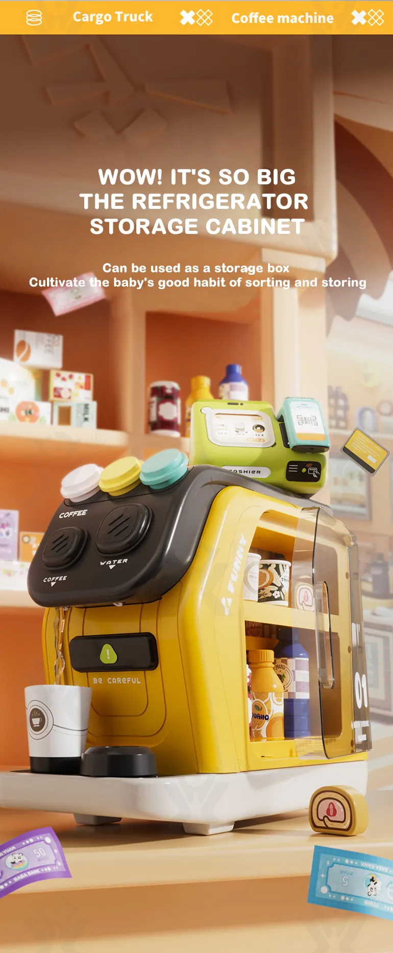 details of kids coffee shop cash register pretend play toy (4)