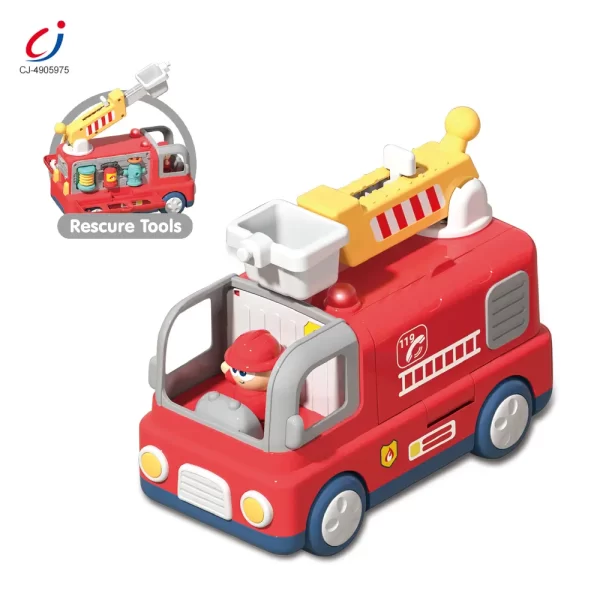 Wholesale Interactive Firefighter Truck Toy with Rotating Ladder, Sound & Light Effects - Image 2