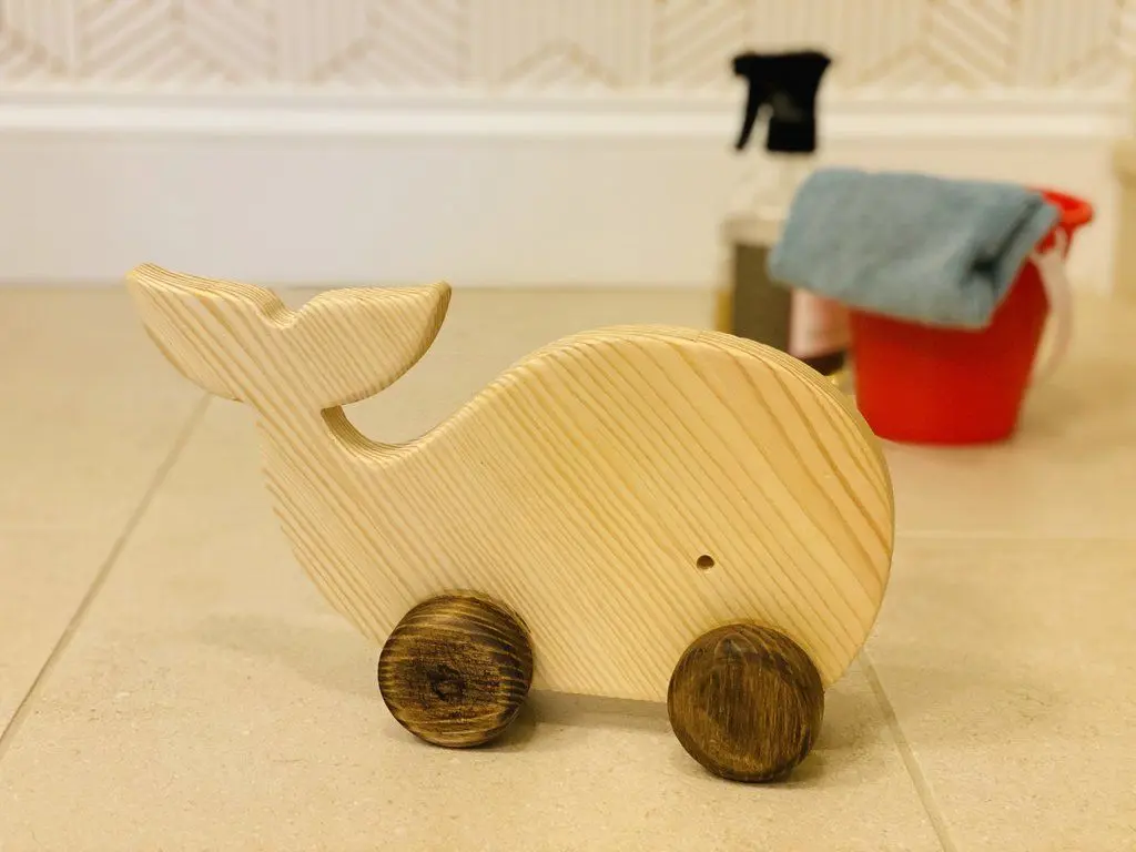 cleaning wooden toys