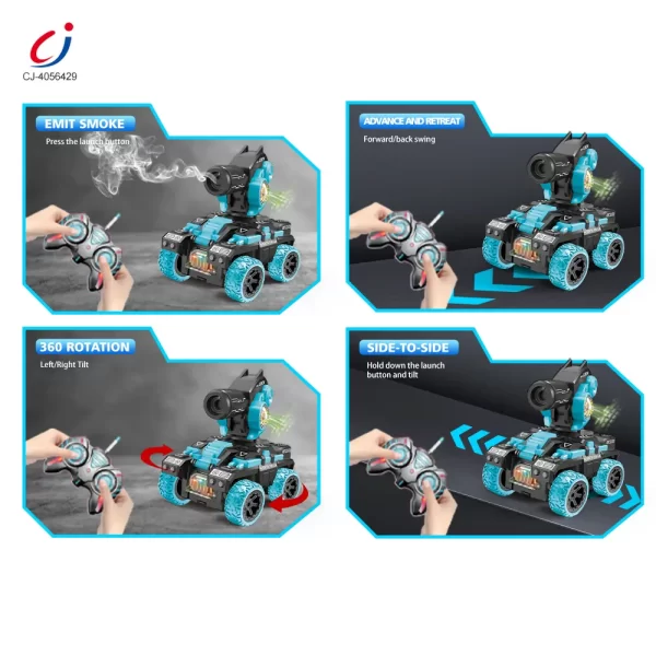 Wholesale Remote Control Spray Tank Toy with 360° Turret, Mist Effect, and Battle Mode - Image 2