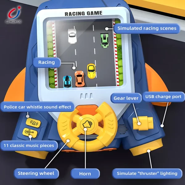 Wholesale 2-in-1 Driving & Space Flight Simulation Toy with Lights, Sounds, and Interactive Controls – Image 4