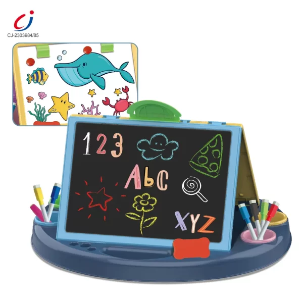 Bulk Kids Dual-Sided Painting Table with Chalkboard & Whiteboard - Image 4