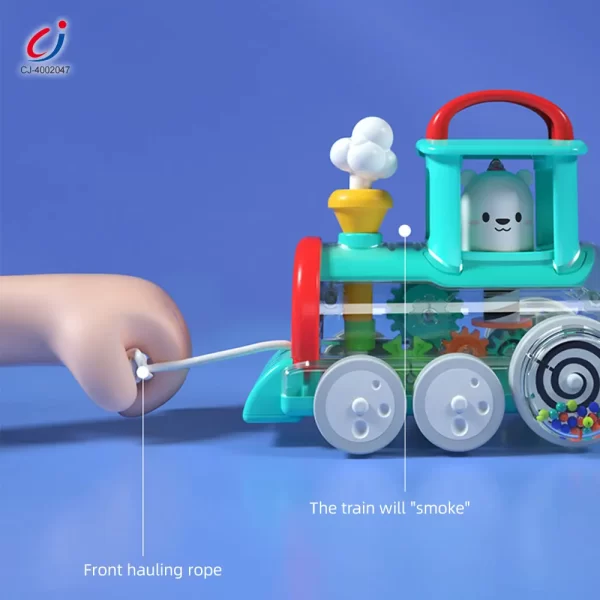 Wholesale Push-Pull Small Train Toy With Smoke, Gears & Rotating Bead — изображение 2