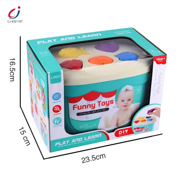 Wholesale Baby Bath Toy Silicone Stackable with Storage & Shape Pairing Play - Image 5