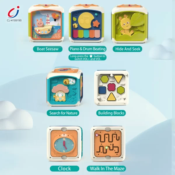 Wholesale 7-in-1 Activity Cube Seven Facet Toy with Music, Shapes, and Interactive Play - Image 3