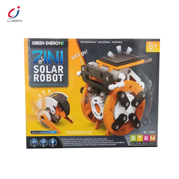 Wholesale 7-in-1 Solar Robot Toy, Solar Powered, Transform to Different Shapes, DIY Funs - STEM Kit Toys