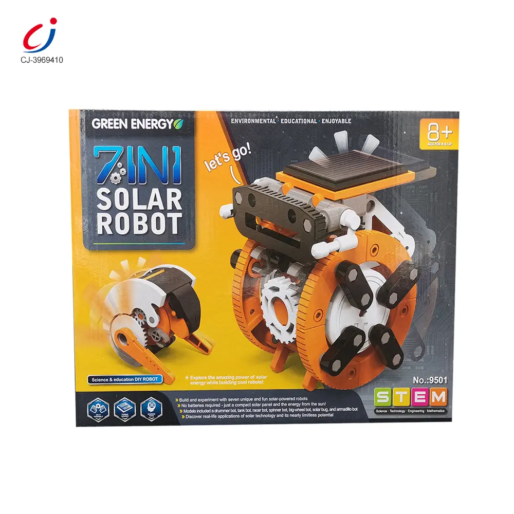 Wholesale 7-in-1 Solar Robot Toy, Solar Powered, Transform to Different Shapes, DIY Funs - STEM Kit Toys - Image 6