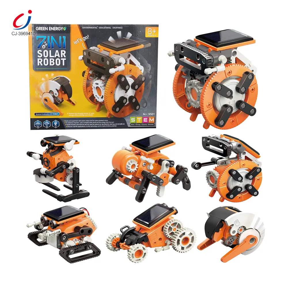 Wholesale 7-in-1 Solar Robot Toy, Solar Powered, Transform to Different Shapes, DIY Funs - STEM Kit Toys - Image 7