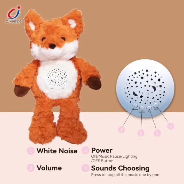 Wholesale Music Soothes Plush Toy Within Starry Projection, White Noise, Music Loop, Voice IC Detachable For Cleaning – Babies‘ Toy