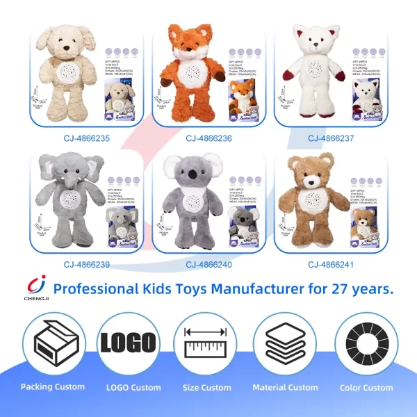 Wholesale Music Soothes Plush Toy Within Starry Projection, White Noise, Music Loop, Voice IC Detachable For Cleaning – Babies‘ Toy