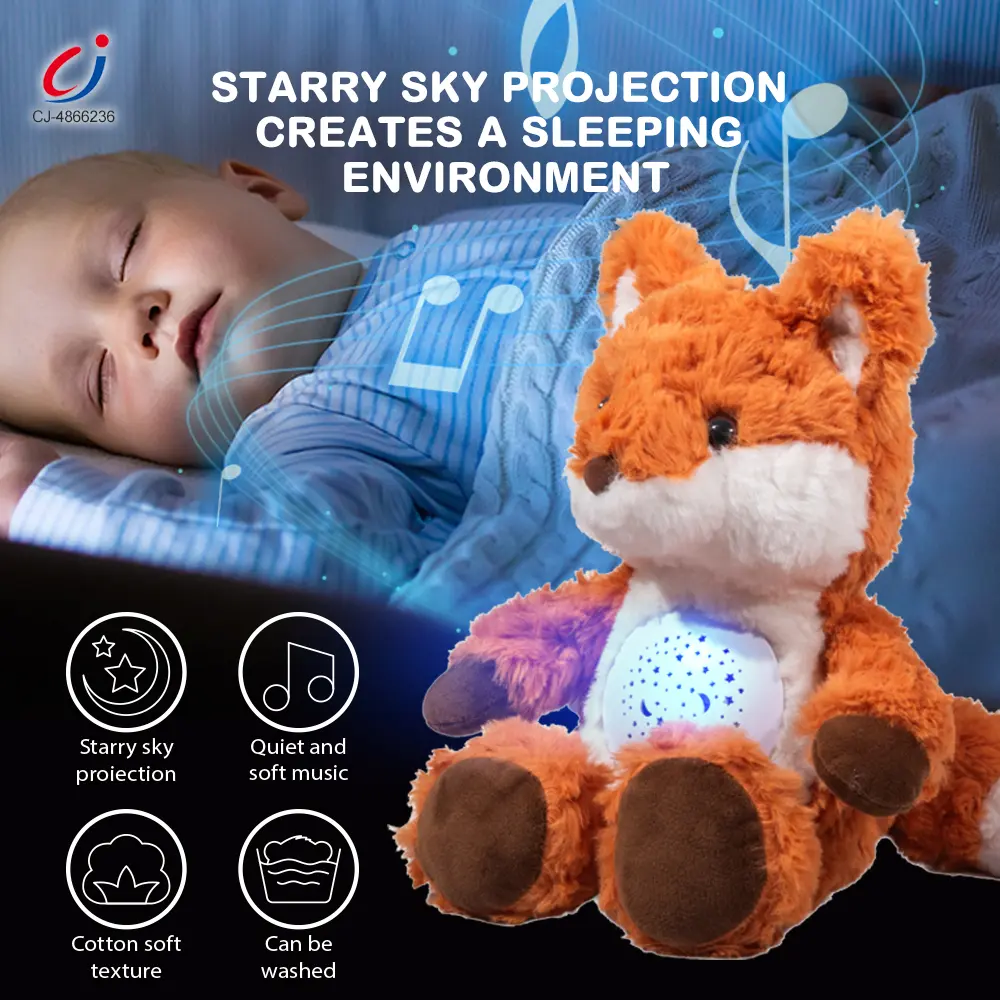 Wholesale Music Soothes Plush Toy Within Starry Projection, White Noise, Music Loop, Voice IC Detachable For Cleaning – Babies‘ Toy - Image 2