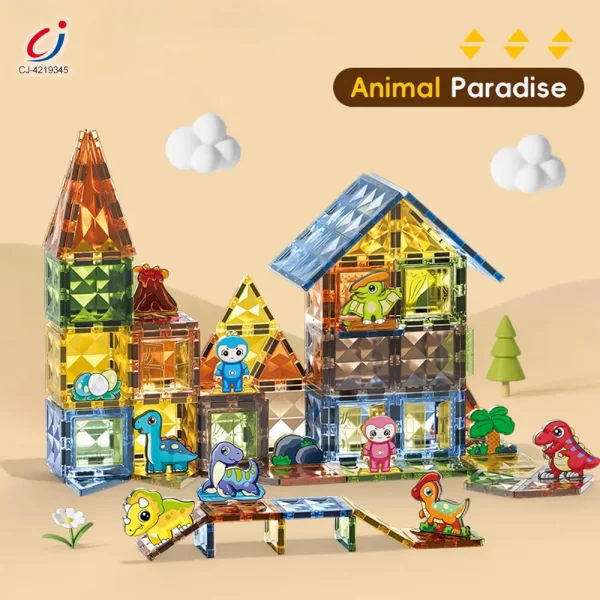 Wholesale Dinosaur Park Magnetic Tiles Toy - Building Blocks Toy Supplier