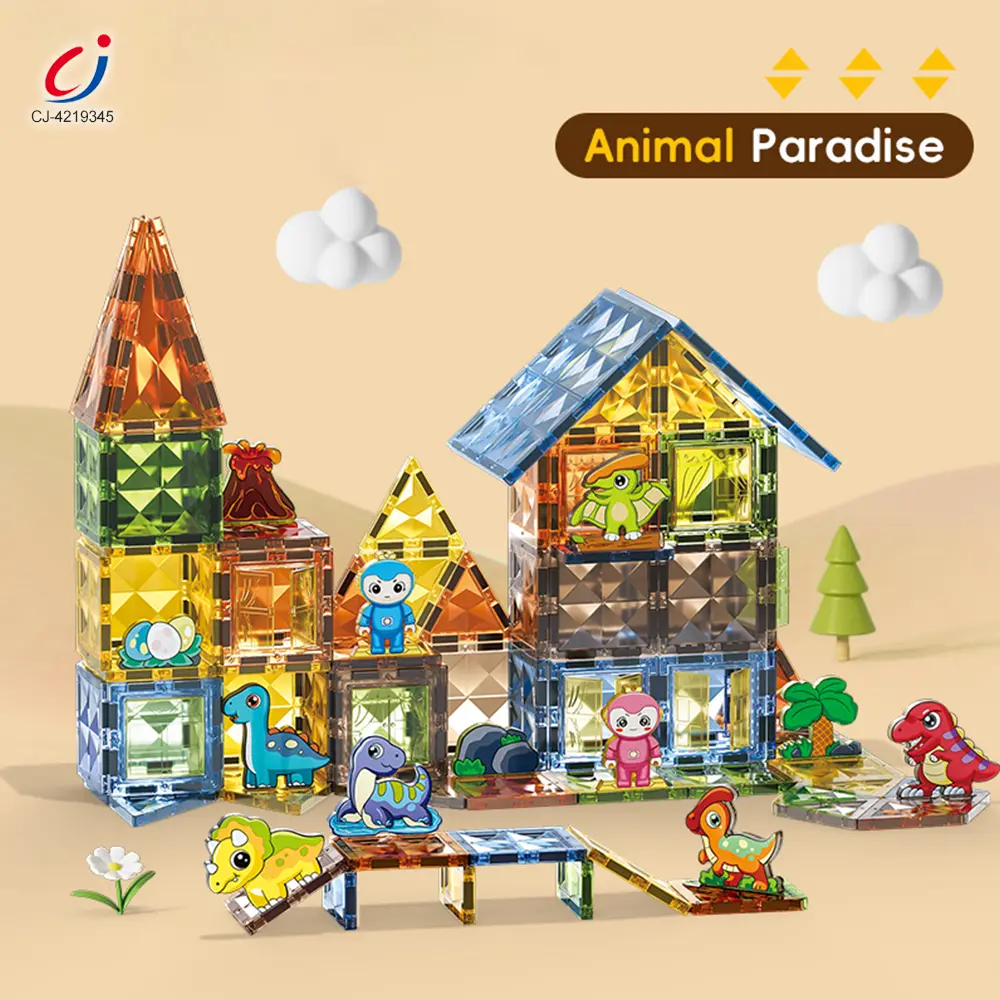 Wholesale Dinosaur Park Magnetic Tiles Toy - Building Blocks Toy Supplier - Image 2