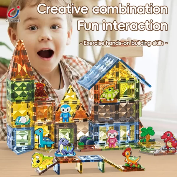 Wholesale Dinosaur Park Magnetic Tiles Toy - Building Blocks Toy Supplier