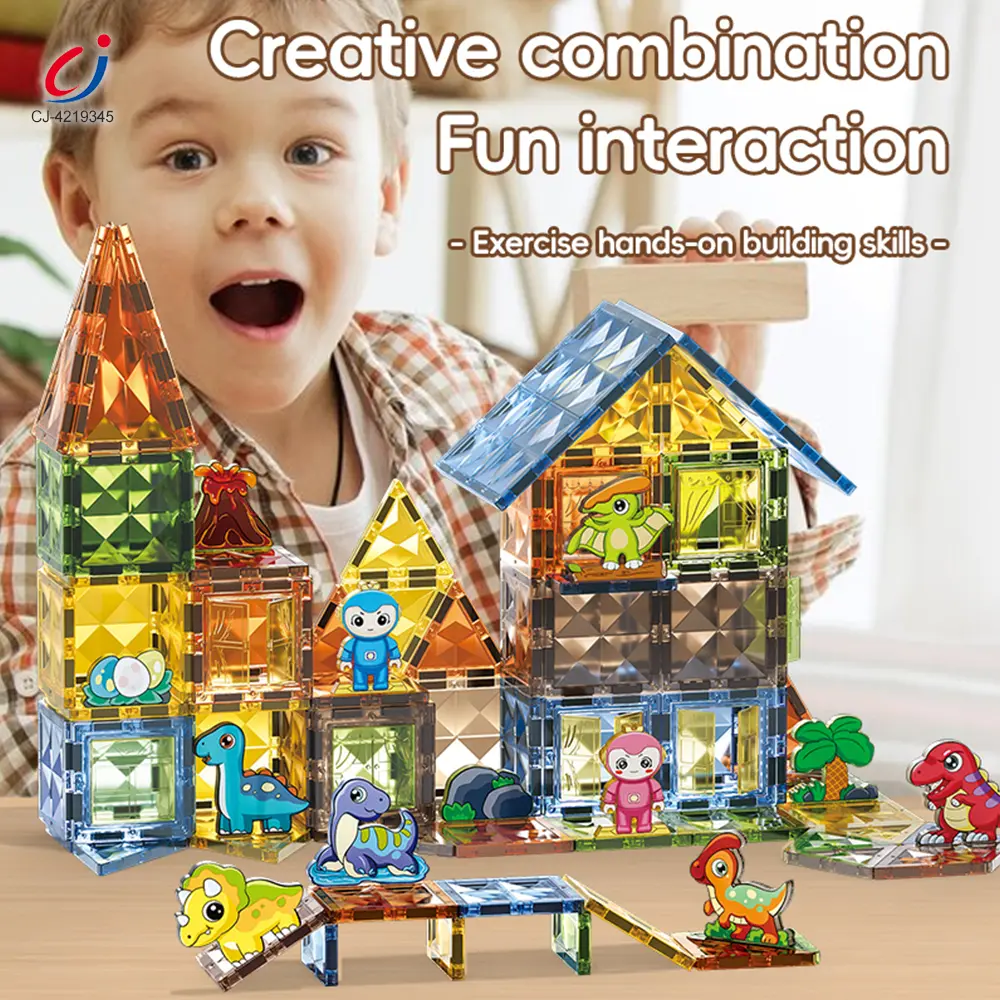 Wholesale Dinosaur Park Magnetic Tiles Toy - Building Blocks Toy Supplier - Image 3