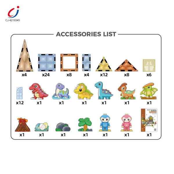 Wholesale Dinosaur Park Magnetic Tiles Toy - Building Blocks Toy Supplier
