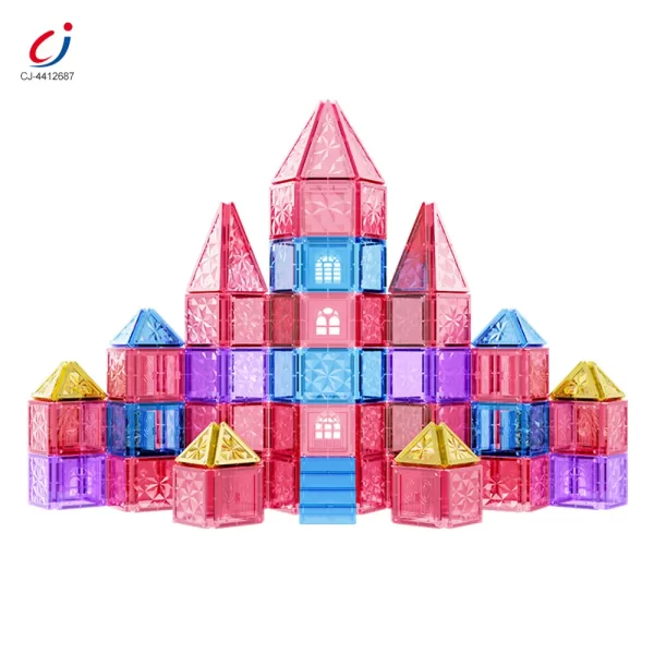 Wholesale Pink Magnetic Tiles Set 3D Blocks-diy building blocks