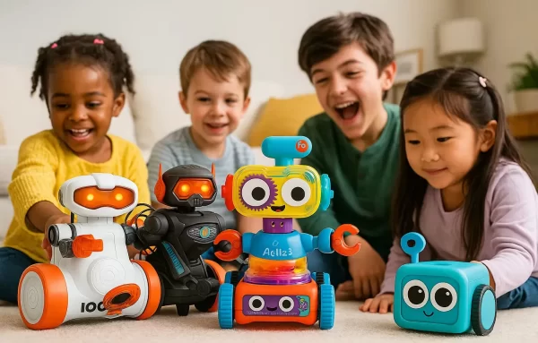 kids are playing robot toy