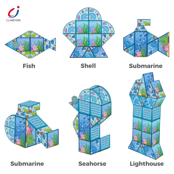 Wholesale Colorful Ocean Series Magnetic Tile Set - Building Blocks Toys, Educational Toy Supplier