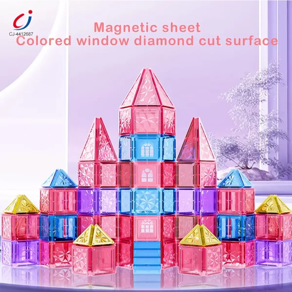 Wholesale Pink Magnetic Tiles Set 3D Blocks-diy building blocks