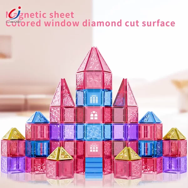 Wholesale Pink Magnetic Tiles Set 3D Blocks-diy building blocks