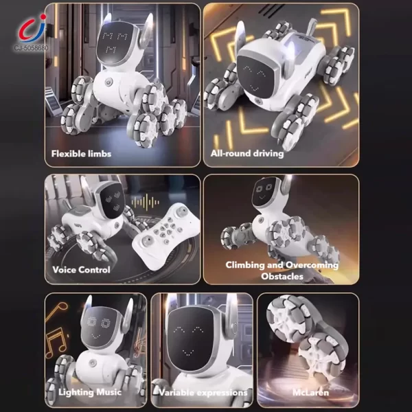 Wholesale 8-Wheeled Robot Dog with Voice & Stunt Features - Bulk Toy Robots Supply