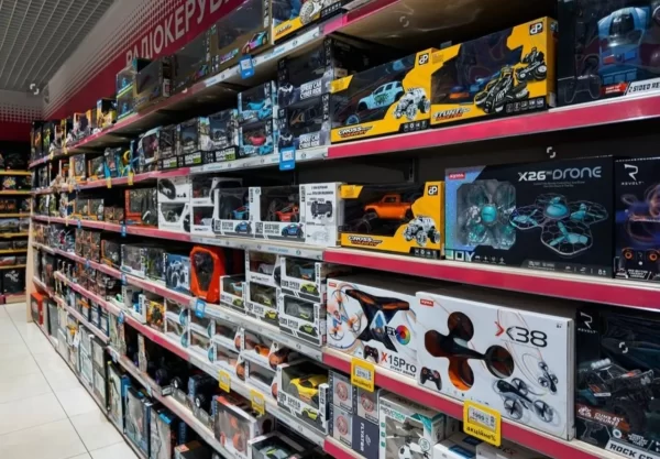 remote-controlled toys in the supermarket