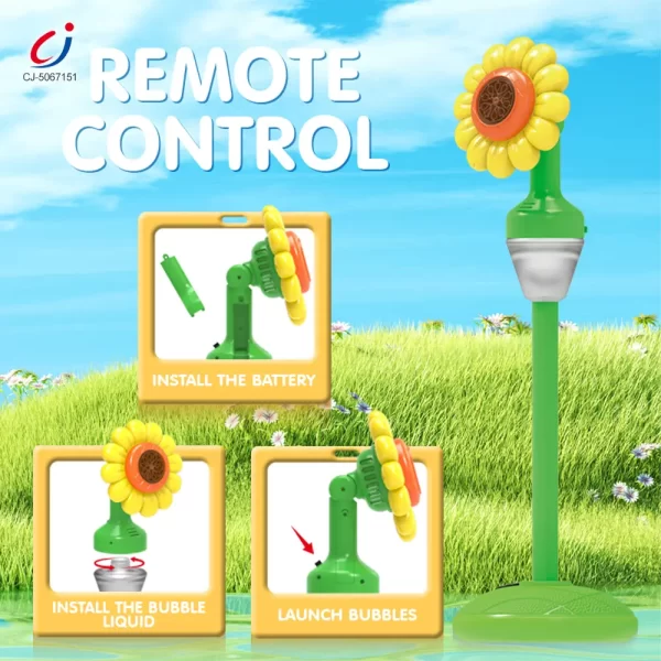 function display of the sunflower bubble machine toy