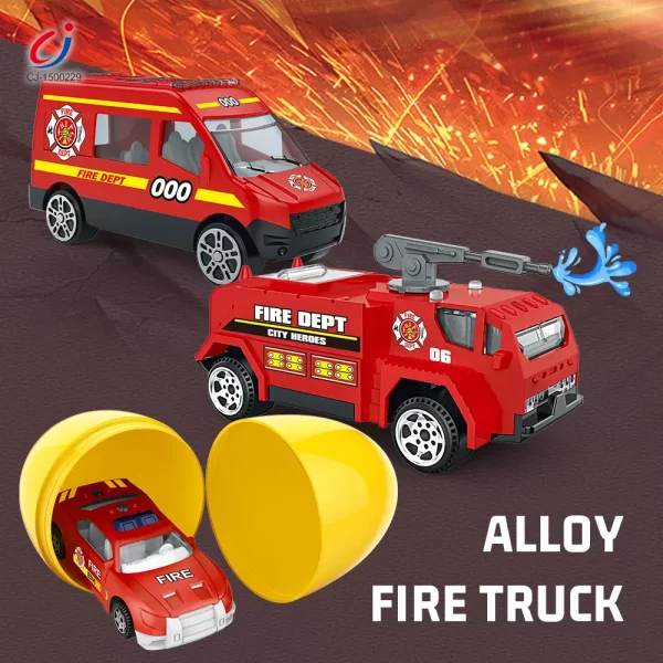 Wholesale Diecast Fire Truck, Twist-Egg Style, 12 Collectable Style - Toy Factory Supply