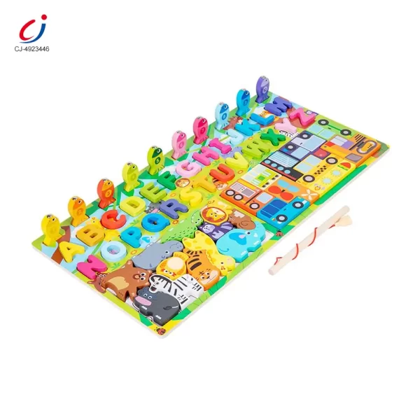 WholesaleKids Wooden Puzzle Toy, Math Game Included - Chinese Building Blocks Toys