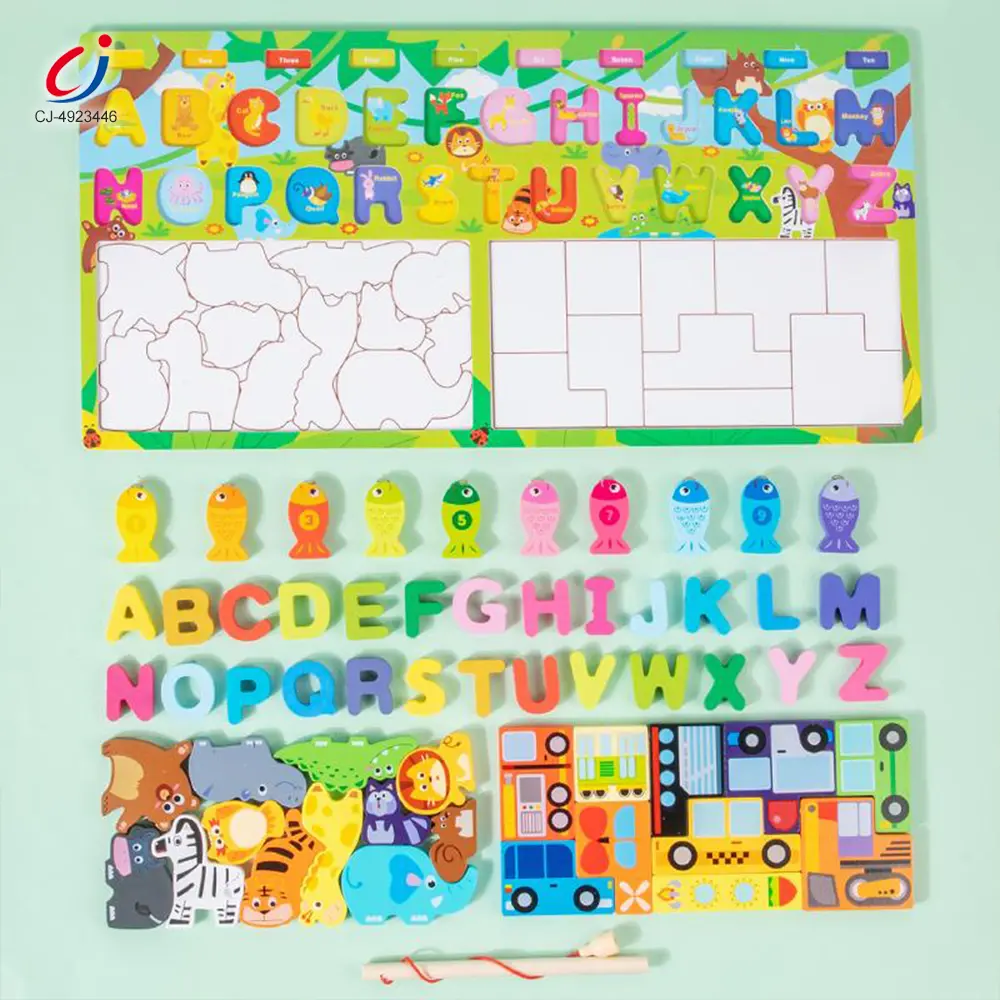 WholesaleKids Wooden Puzzle Toy, Math Game Included - Chinese Building Blocks Toys - 이미지 3