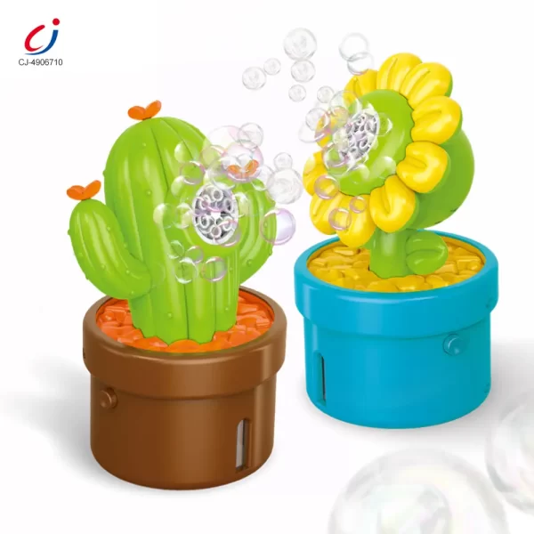 Wholesale Plant-Shaped Bubble Machine Toy, Portable Cactus Bubble - Summer Beach Toys