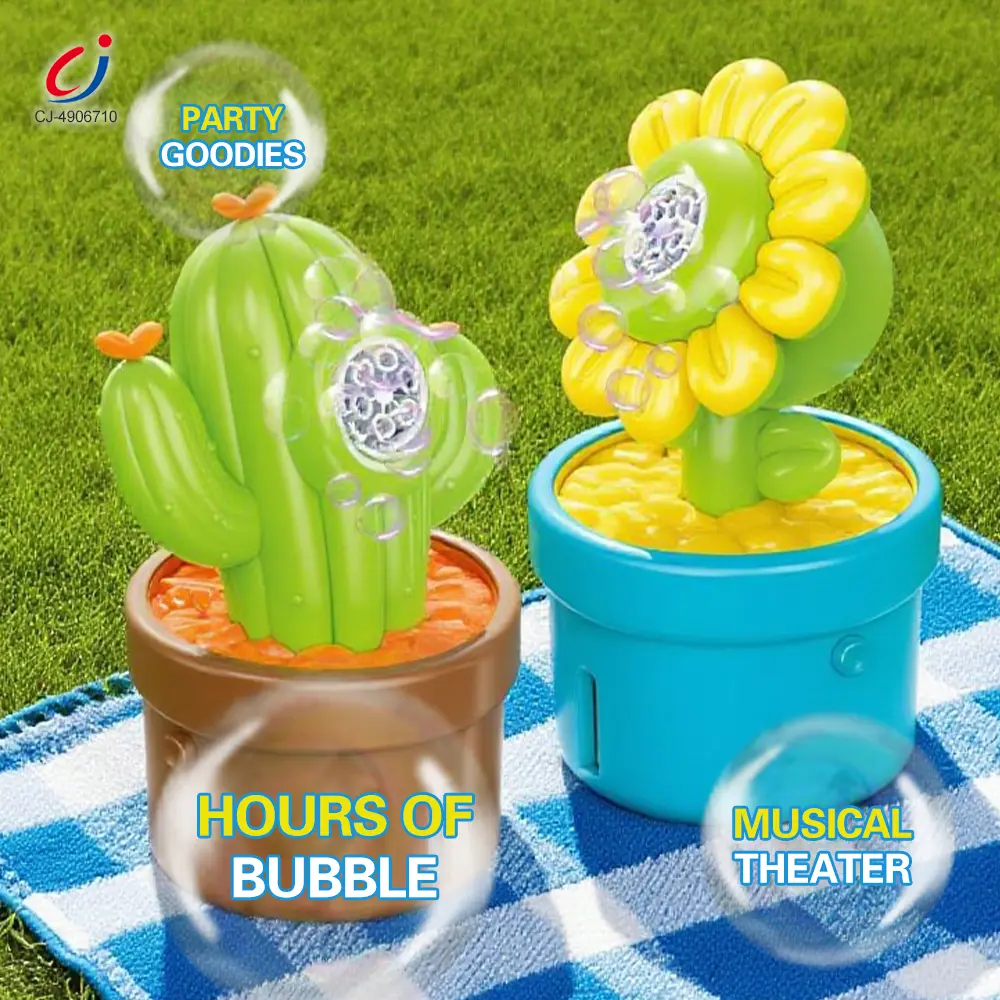 Wholesale Plant-Shaped Bubble Machine Toy, Portable Cactus Bubble - Summer Beach Toys - Image 3
