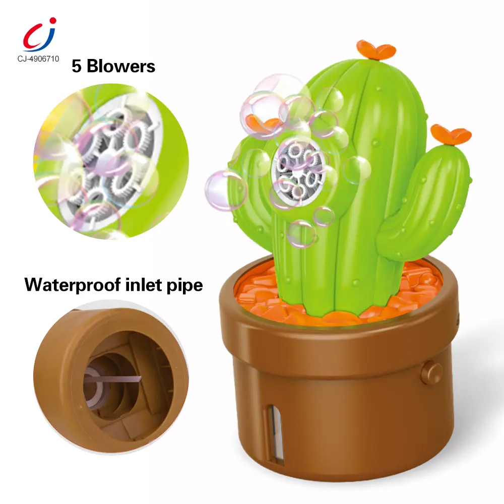 Wholesale Plant-Shaped Bubble Machine Toy, Portable Cactus Bubble - Summer Beach Toys - Image 4