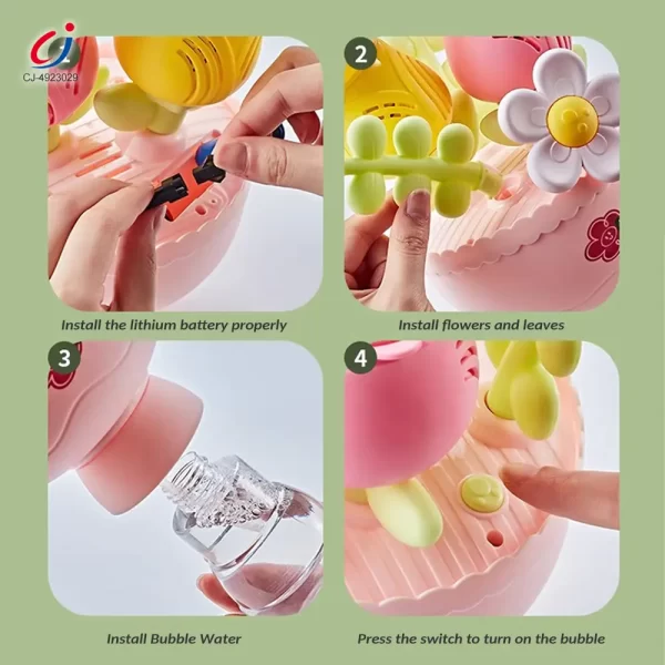 Wholesale Electric Handheld Flower Bubble Machine Toy - Outdoor Toys Summer Supply