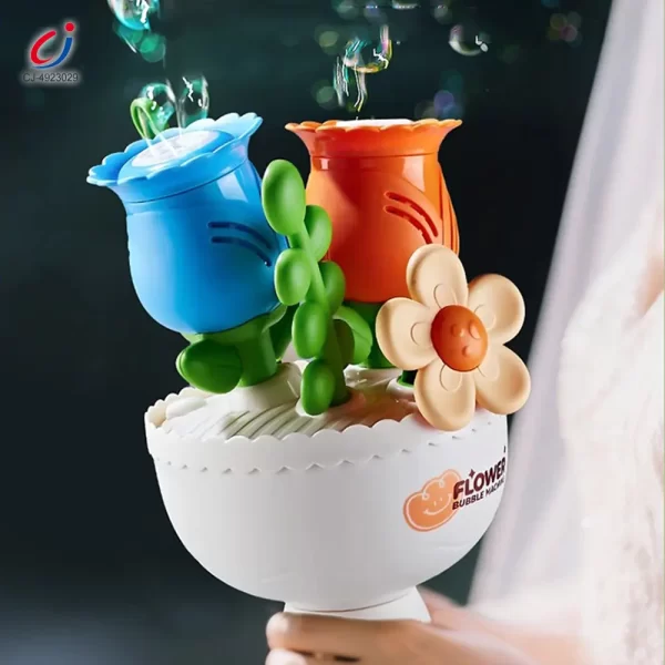 Wholesale Electric Handheld Flower Bubble Machine Toy - Outdoor Toys Summer Supply