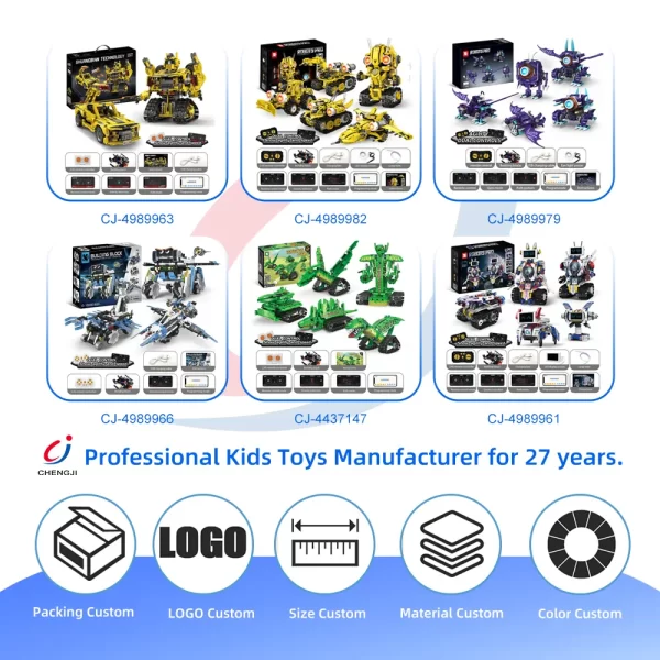 Wholesale 5-in-1 Robot Building Set, Remote and App Control Compatible - Chinese Building Blocks Toys