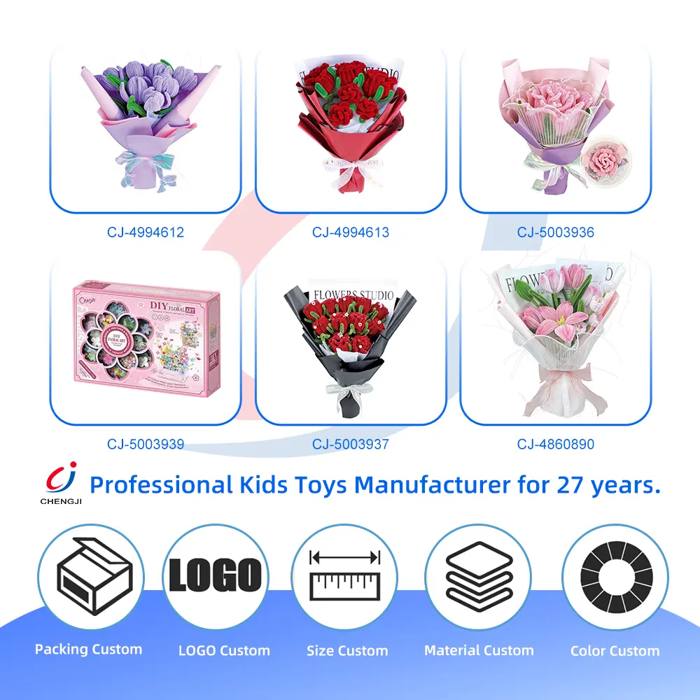 Wholesale DIY Handmade Floral Toy, Beaded Bouquet Craft Kit - Educational Toys for 3-Year-Old Girls - 图片 5