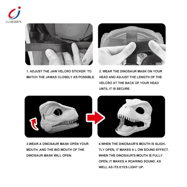 Wholesale DIY Dinosaur Mask with Movable Jaw - Cool DIY Toys Supplies