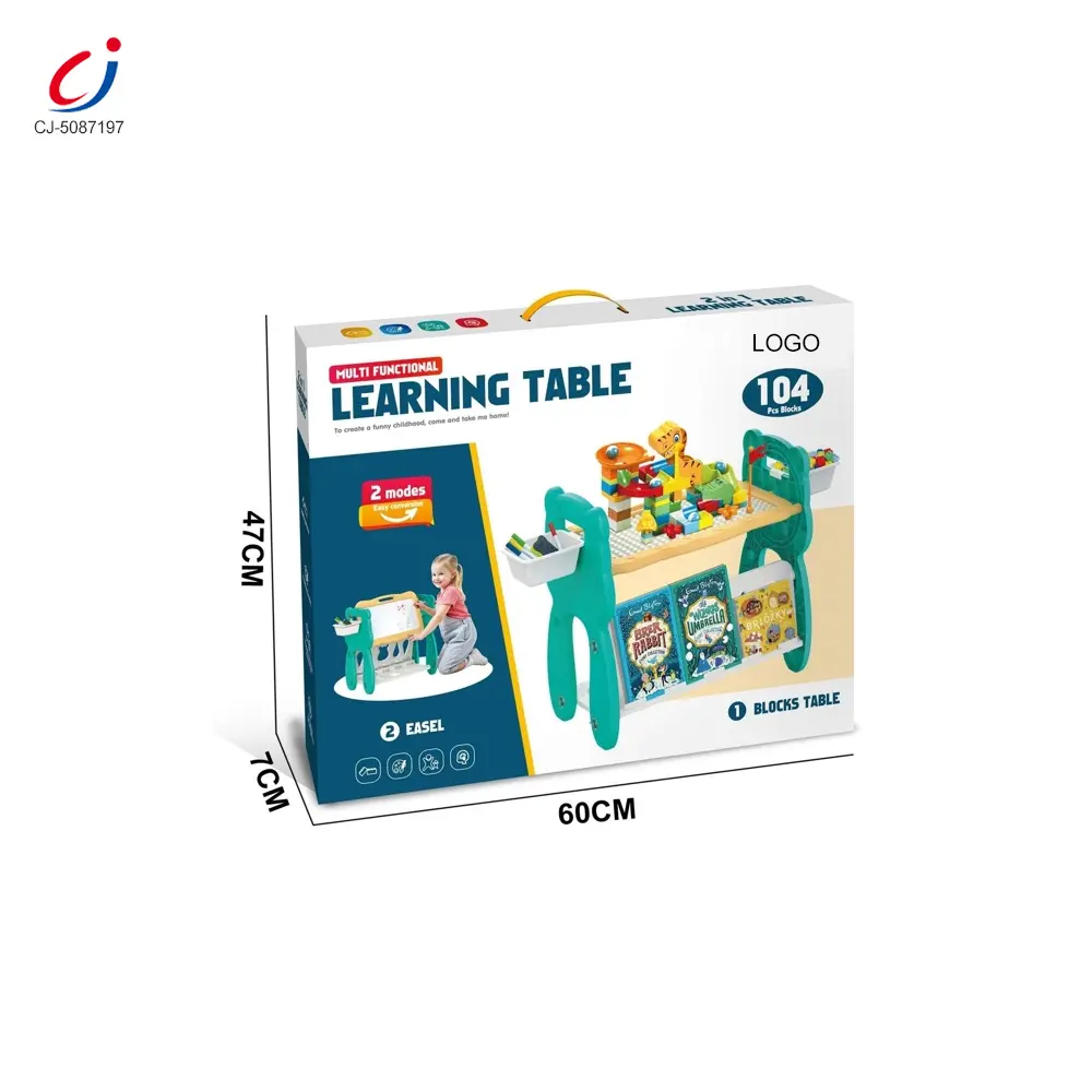 Wholesale Multi-Functional Learning Table & Art Easel, Drawing Board & Building Blocks Set Toy- Educational Toys Factory Supply – Bild 6