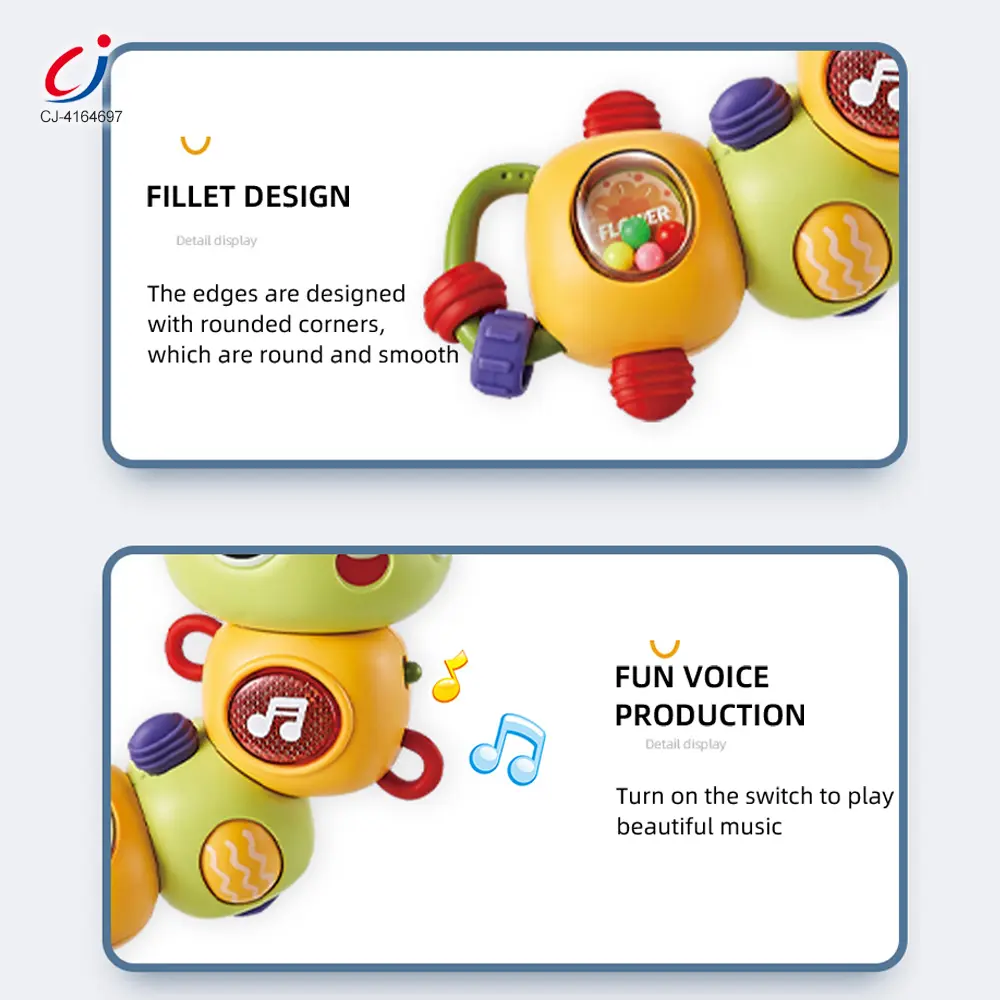 Wholesale Electric Caterpillar Toy with Music, Sound, Lighting, and 360 Degree Rotation - Baby Sensory Toy – Bild 6