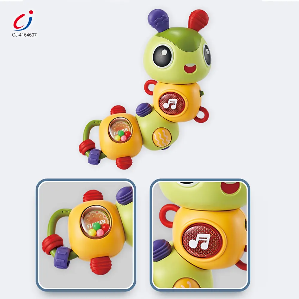 Wholesale Electric Caterpillar Toy with Music, Sound, Lighting, and 360 Degree Rotation - Baby Sensory Toy – Bild 7