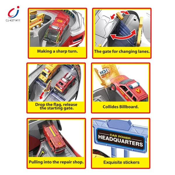 Wholesale 2-in-1 Helmet Transforms Racer Track Set - Kids Toys Bulk Supplies