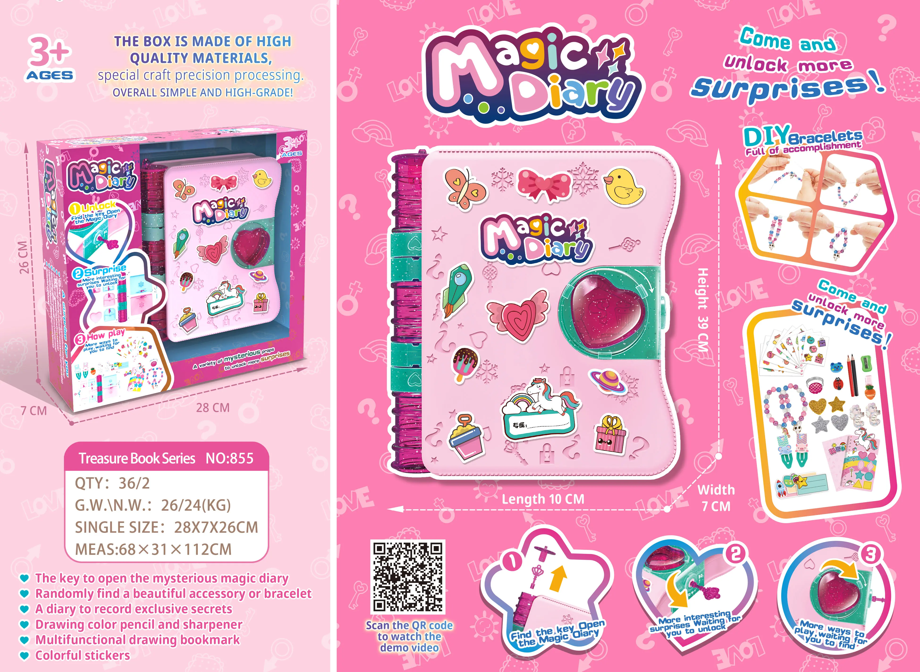 Wholesale Magic Diary Toys, Secret Diary for Girls - Learning, Writing, and Drawing Educational Toys - 图片 5
