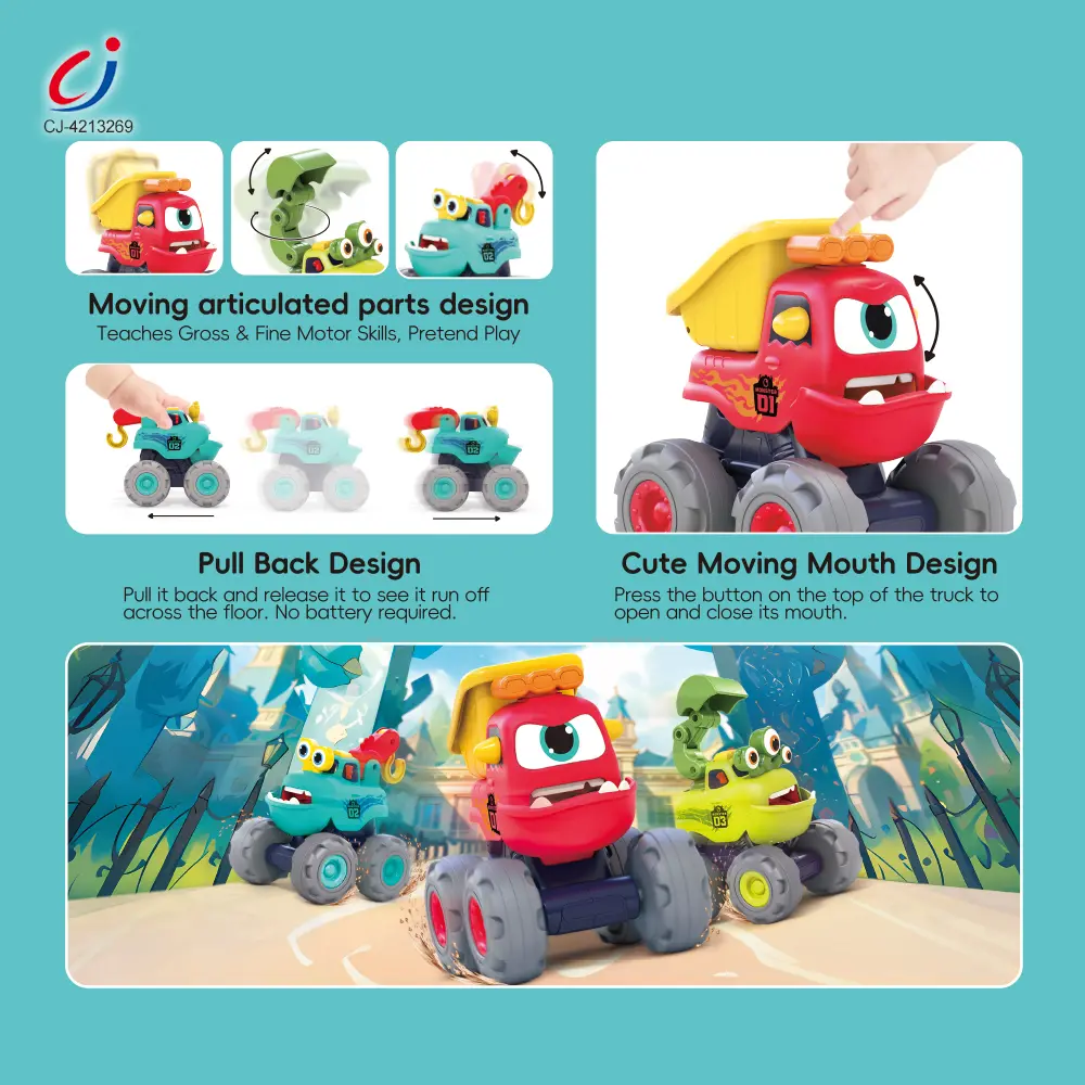 Wholesale Pull Back Monster Car Toy, Fun Monster Construction Truck - Wholesale Toys Supplier From China - Imagen 5