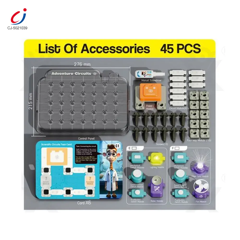 Wholesale Science Toy Set, DIY Scientific Circuits Set, 45 Pieces, 6 Cards - Educational Toys Supplier – Bild 3