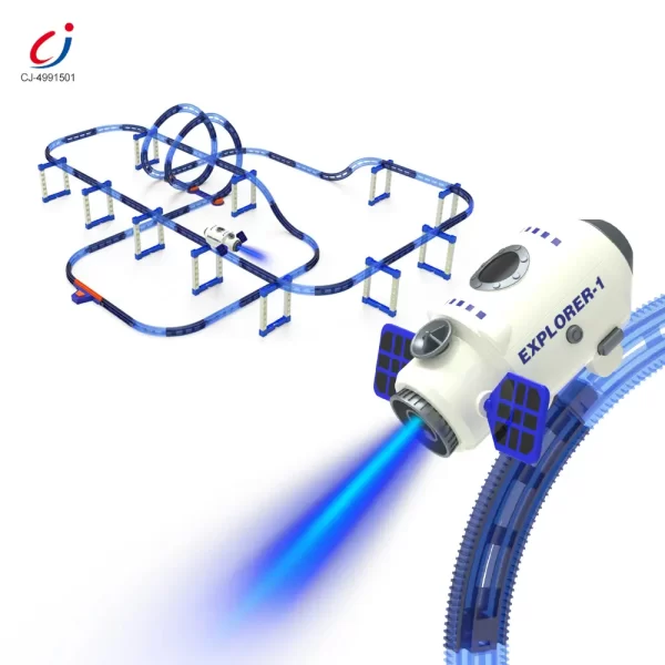 Wholesale Plastic Space Theme Assemble Building Block Electric Track Toy Set - Space Building Block Electric Track Toy