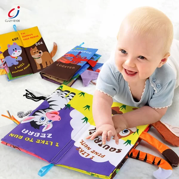 Wholesale Animal Washable Tails Cloth Book Touch - Preschool Baby Toy Supply