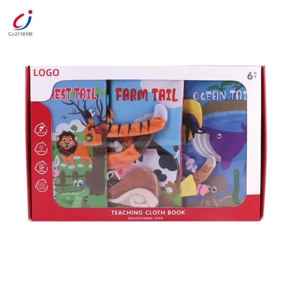 Wholesale Animal Washable Tails Cloth Book Touch - Preschool Baby Toy Supply